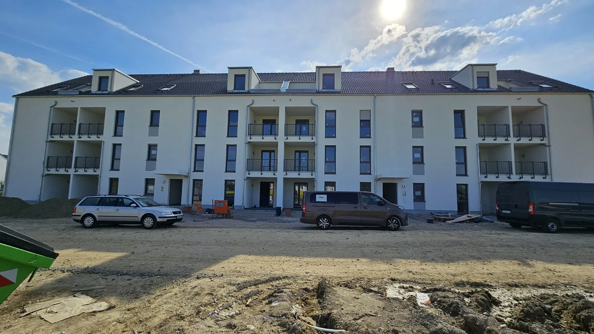 Referenz in der Stadt: neue Wohnanlage Leipzig-Portitz mit dezentraler Lüftung – gute Luftdichtheit.